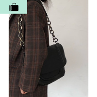 小众古着单肩包大容量女潮韩版ins百搭时尚斜挎包包学生手提皮包NEW LAKE 古着黑女斜挎包