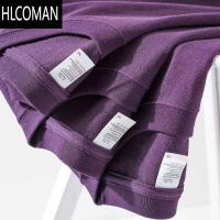 HLCOMAN2024新款葡萄紫250g精梳棉短袖t恤男女同款宽松休闲打底衫tee