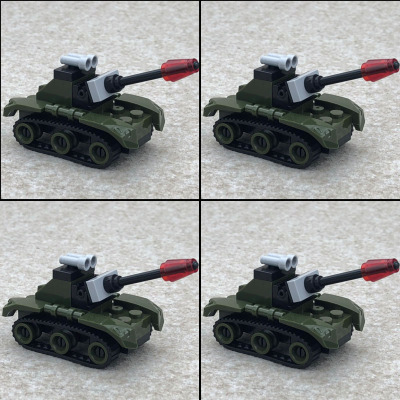 樂高军事系列二战德军虎式坦克基地飞机人仔特种兵男拼装积具小坦克4个
