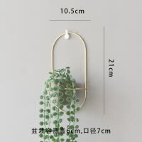 北欧风现代创意个性墙面壁挂仿真绿植壁饰花盆花艺家居玄关装饰品 三维工匠 金框+仿真圆叶