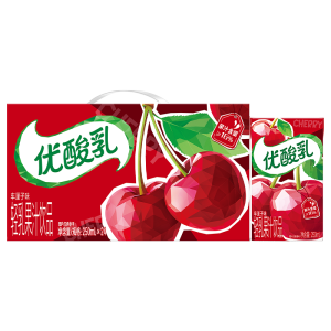 [4月生产]伊利优酸乳车厘子味250ml*24盒装酸甜可口轻乳果汁饮品