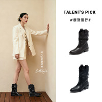 新款英伦风马丁靴女秋冬切尔西靴洋气短靴休闲堆堆靴棕色靴子