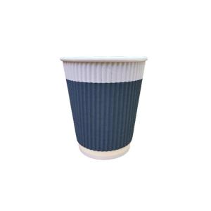 植巾(PLANTJIN) B200 280ml 特厚瓦楞纸杯 一次性纸杯 20个/包 (计价单位:包) 灰色