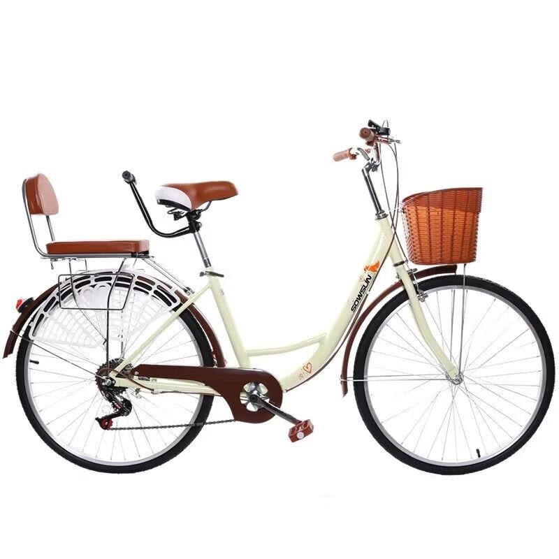 通勤车24寸26寸变速实心胎男女学生上班轻便式款淑女自行车