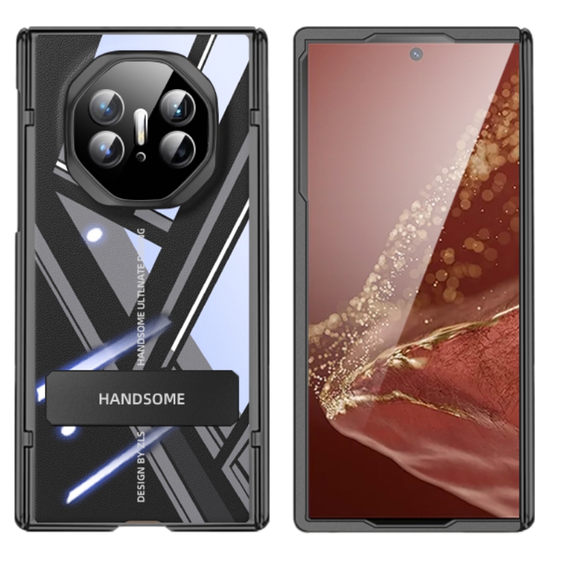圣幻 适用于磨砂简约三折叠华为matexT手机壳防摔防滑mateXT简约壳创意壳中轴保护保护套全包翻盖