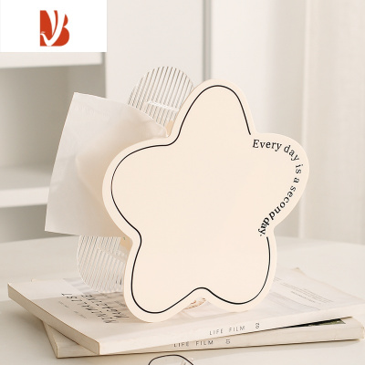 三维工匠原创ins星星纸巾盒亚克力客厅餐桌轻奢奶油风2023新款抽纸盒 (星星)奶白色拼条纹