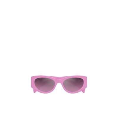 古驰(GUCCI)女款全框太阳镜醋酸纤维镜腿标志细节时尚轻便耐摔遮 粉色
