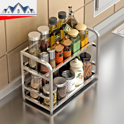 五金不锈钢厨房置物架调料架调味品储物架壁挂收纳调味瓶架 三维工匠