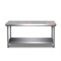 明焌佳宝加厚不锈钢双层置物架 双层工作台 1000*700*800