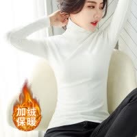 秋冬高领加绒打底衫女长袖纯色韩版女装保暖修身显瘦体恤女潮
