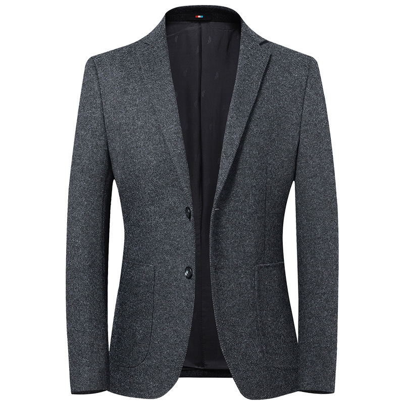 秋冬新款羊毛西装男士休闲小西装男青年潮流修身单西上衣