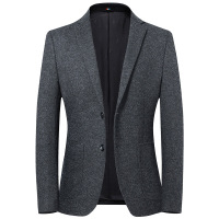 秋冬新款羊毛西装男士休闲小西装男青年潮流修身单西上衣