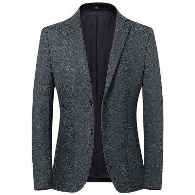 秋冬新款羊毛西装男士休闲小西装男青年潮流修身单西上衣