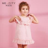 [1件3折价:88.5]米喜迪mecity童装夏新款女小童荷叶边露肩连衣裙仙女裙