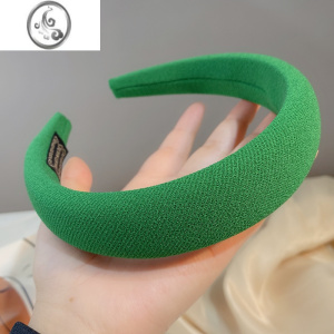 JiMi韩国简约外戴时尚甜美洗脸发卡格纹布艺宽边海绵加厚发箍女发饰品