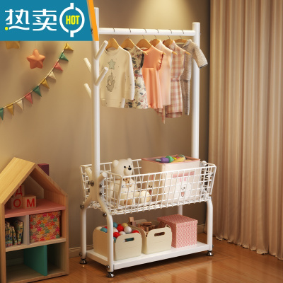 敬平衣帽架落地家用卧室挂包晾衣服架子大理石立式客厅金属房间置物架 可调地脚[185*58小框]白色晾晒架