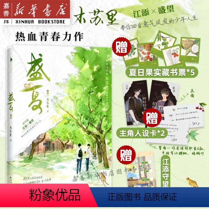 [正版]印特签赠藏书票+主角人设卡+江添守望卡盛夏序章 木苏里热血青春力作青春校园小说实体书双学霸江添×盛望晋江现象级