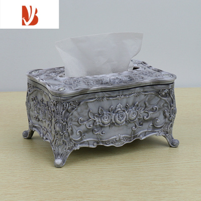 三维工匠抽纸盒 纸巾盒家用客厅创意欧式家居简约可爱茶几ktv餐巾纸抽 灰白