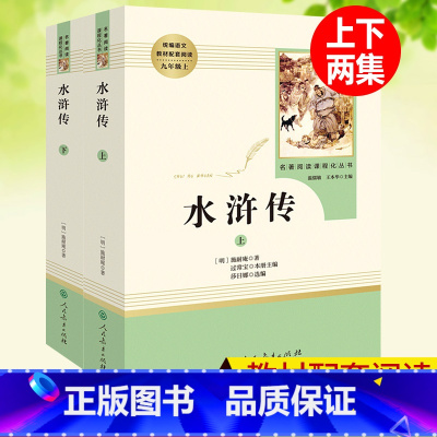 水浒传上下2册[人教版] [正版]水浒传人民教育出版社原著完整版施耐庵九年级上册名著初三课外书 初中生九年级课外阅读书籍