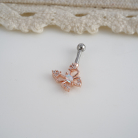 韩国直送立体镶钻蝴蝶耳骨钉别致一字形耳蜗钉钛钢杆球堵送女朋友老婆情人节七夕生日礼物