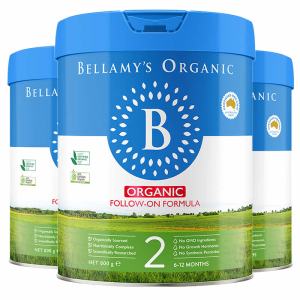 3罐装-海外直邮-原装进口澳洲贝拉米Bellamys 婴幼儿牛奶奶粉2段(6-12个月)800g