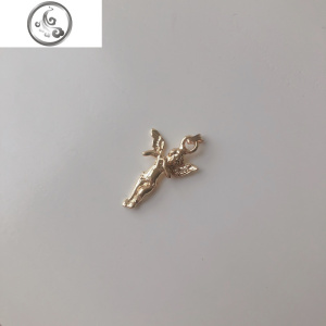 /原创复古白蝶贝方牌天使吊坠字母项链锁骨链ins长项链 JiMi