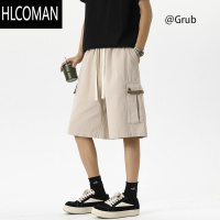 HLCOMAN卡其色复古休闲裤男夏季美式高街hiphop工装长裤宽松百搭直筒裤子