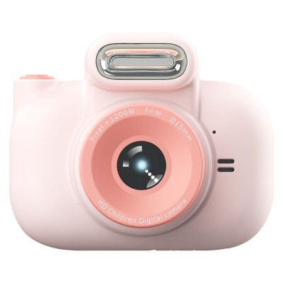 儿童相机玩具可拍照1200万宝宝数码照相机迷你mini仿真小单反女孩樱花粉-16G内存卡