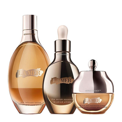 海蓝之谜（LAMER）面部护肤套装礼盒清洁补水保湿滋润修护2019新款限量套装鎏金焕颜3件套（精华水+精华+眼霜）