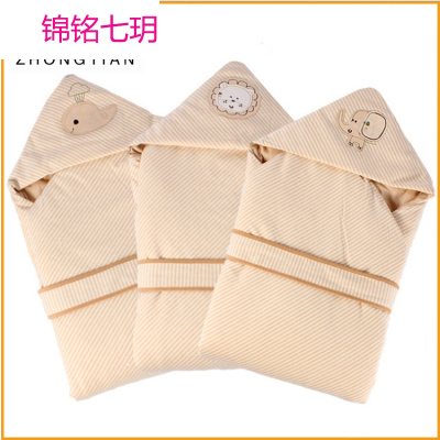 锦铭七玥彩棉可脱单抱被新生儿包被幼儿园防踢空调被童被订制批发定制logo