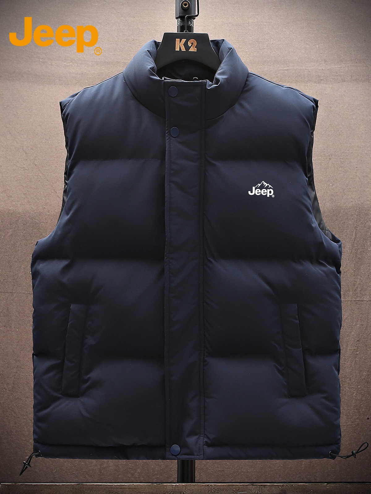 Jeep吉普棉马甲男士冬季2025新款加厚保暖无袖坎肩立领背心外套男