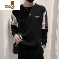 YANXU款潮牌ins卫衣男网红2023新款打底衫潮流长袖T恤拼色外套上衣
