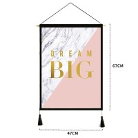 家柏饰(CORATED)挂布 背景布风客厅装饰挂画民宿宿舍卧室床头北欧墙布挂毯 粉白大理石 宽47cm*高67cm