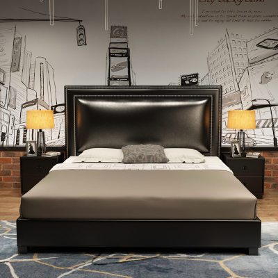 主卧真皮床2米2.2美式双人软艺婚床现代简约储物1.8实木大床