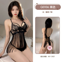 九里晴川情趣睡衣深V性感蕾丝流苏裙魅力性感吊带纯欲睡衣