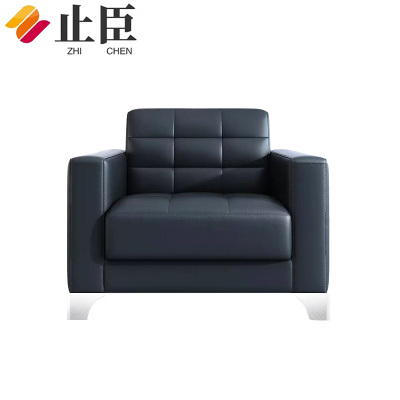止臣 办公沙发 会客接待沙发商务沙发简约办公室沙发西皮 单人位