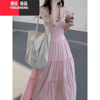 YIBUSHENG波西米亚度假风裙子叠穿罩衫裙吊带连衣裙女装季法式长裙两件套
