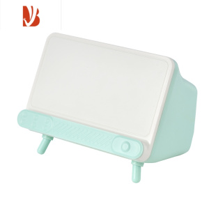 三维工匠ins同款可爱电视机纸巾盒免打孔抽纸盒手机支架收纳盒桌面摆件 手机支架纸巾盒-清新绿