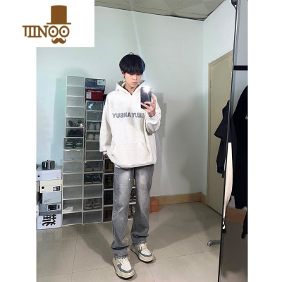 YANXUoversize美式复古500g卫衣男连帽款cleanfit情侣高街外套