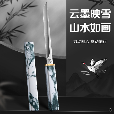 云墨水果刀家用车载小刀锋利高硬度蒙古餐刀随身便携刀具7163