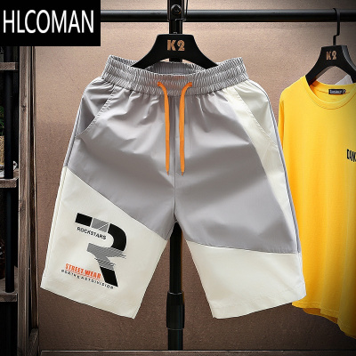 HLCOMAN休闲短裤男士夏季薄款潮牌宽松潮流帅气五分沙滩短裤清凉运动裤子