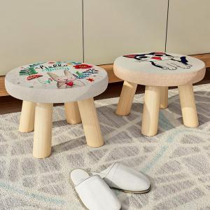 森美人小凳子家用实木矮凳时尚圆凳儿童沙发凳椅子 创意小板凳