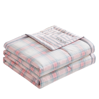 铭思沃夏凉被200*230cm条 粉格