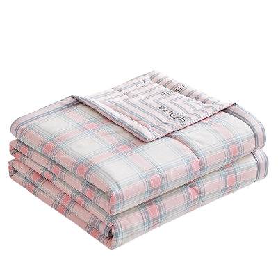 铭思沃夏凉被200*230cm条 粉格