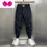 七斓男士韩版潮流宽松哈伦束脚裤青年百搭小脚明线长裤网红束脚休闲裤