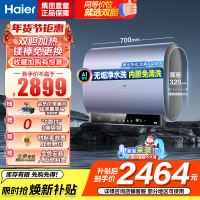 海尔(Haier)60升双胆电热水器家用短款储水式超薄省空间3300w速热净水洗大容量DT7K单/双胆加热镁棒免更换