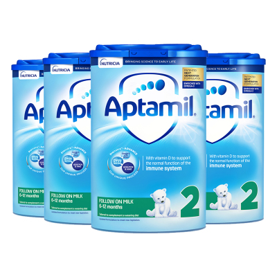 4罐|Aptamil英国爱他美婴幼儿配方奶粉2段（6-12个月）800g/罐有效期至：22年5月