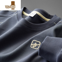 YANXU感字母刺绣肥佬卫衣男2023新款大码宽松胖子休闲圆领上衣