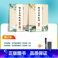[楷书基础教程]描红2册装+赠消字笔+笔芯 [正版]楷书字帖练字成人荆霄鹏硬笔书法临摹练字帖大学生成年男初学者入门基础教