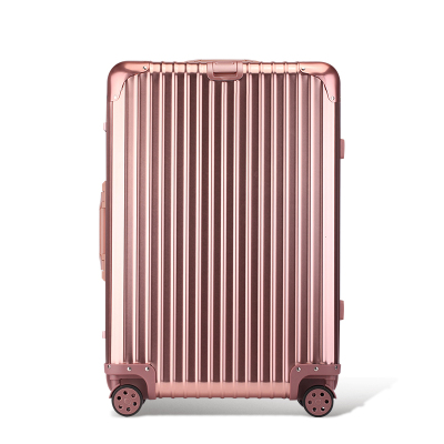 全金属铝镁合金拉杆箱结实耐用加厚行李箱男大容量旅行箱女20寸玫瑰金时尚款